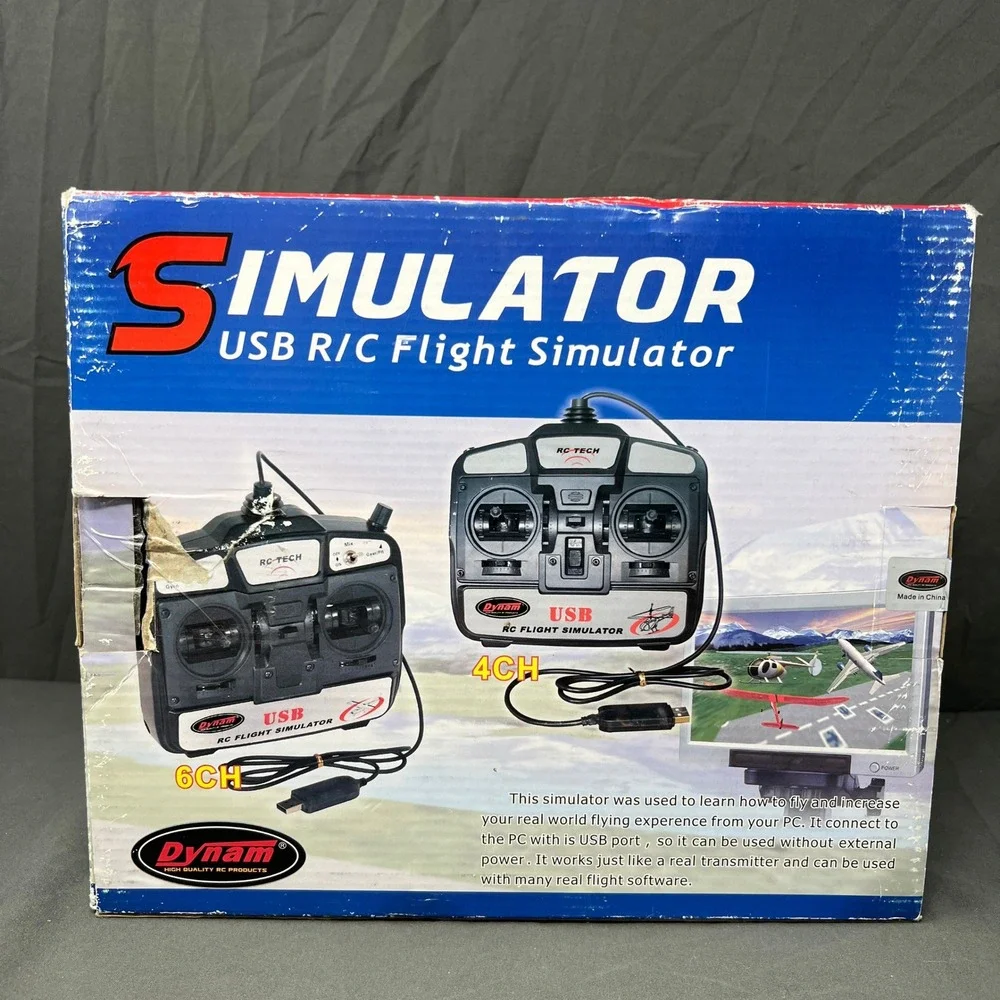 Dynam USB RC Flight Simulator 6CH Black Mode II Training Controller